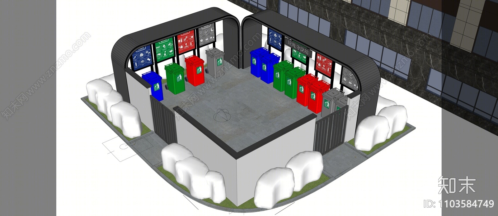 现代垃圾站SU模型下载【ID:1103584749】