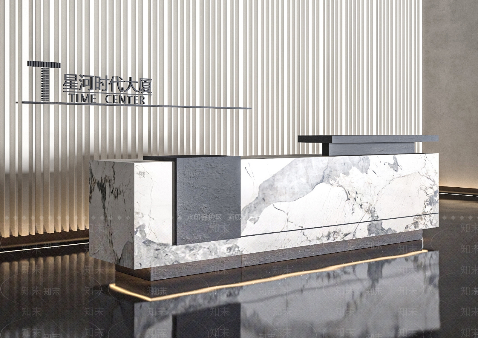 现代酒店前台3D模型下载【ID:1103590062】