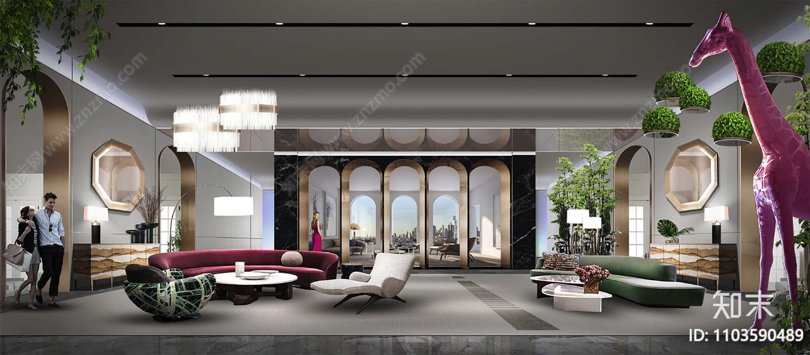 家居展厅cad施工图效果图施工图下载【ID:1103590489】