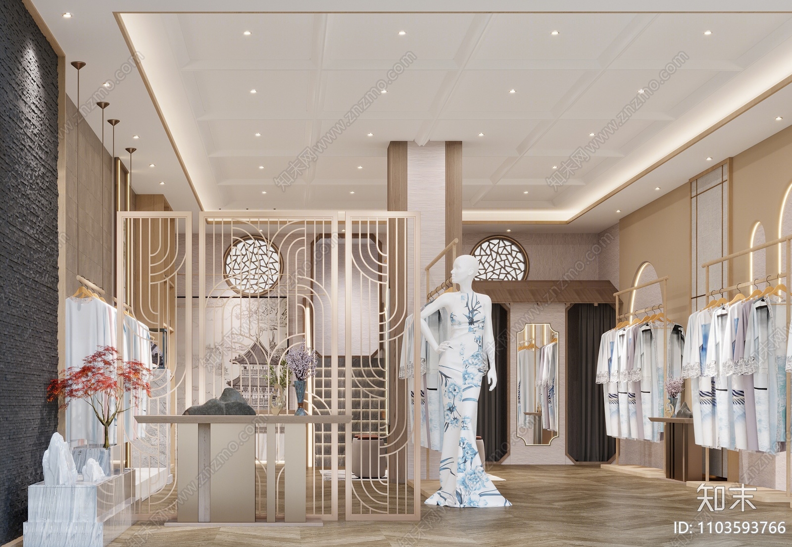 新中式女装店3D模型下载【ID:1103593766】