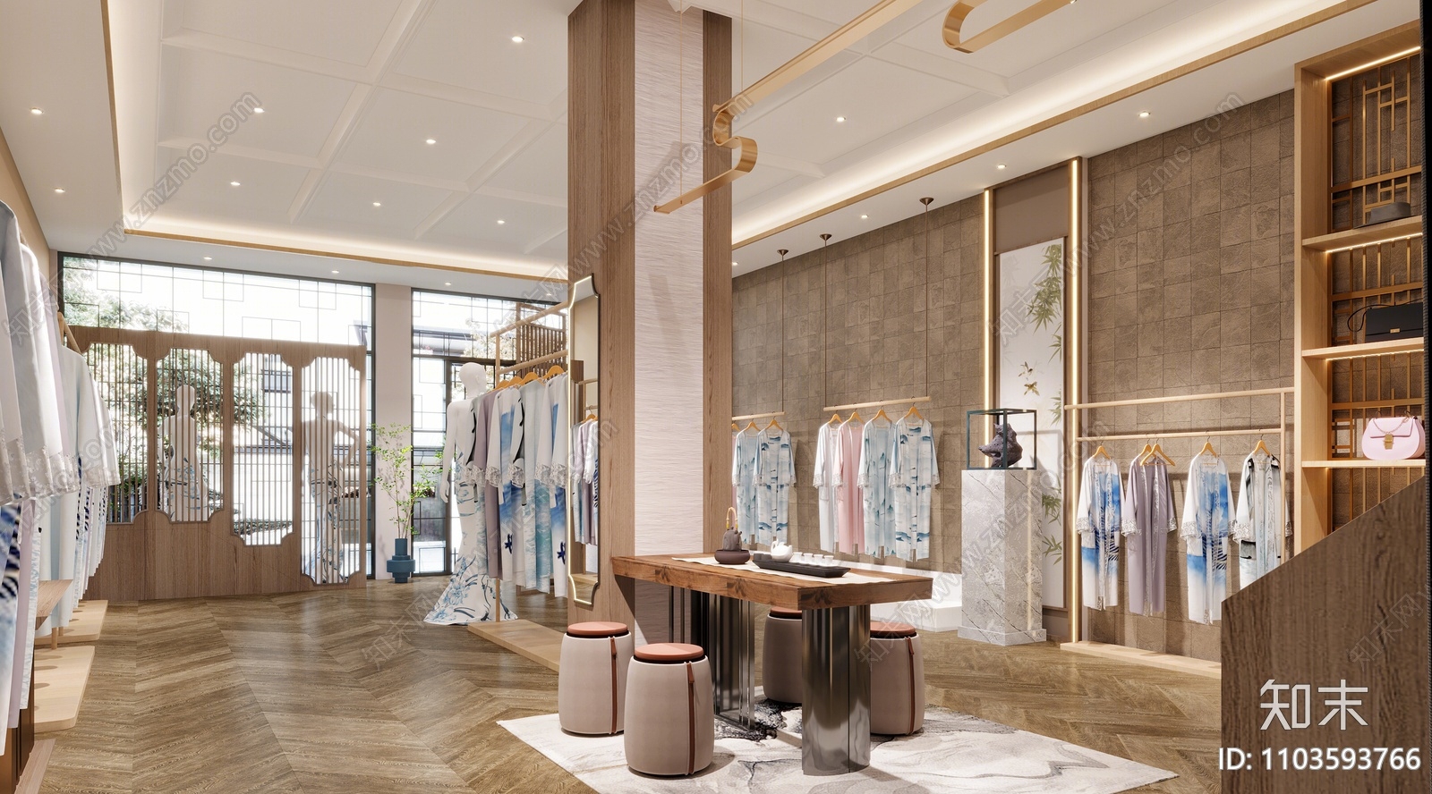 新中式女装店3D模型下载【ID:1103593766】