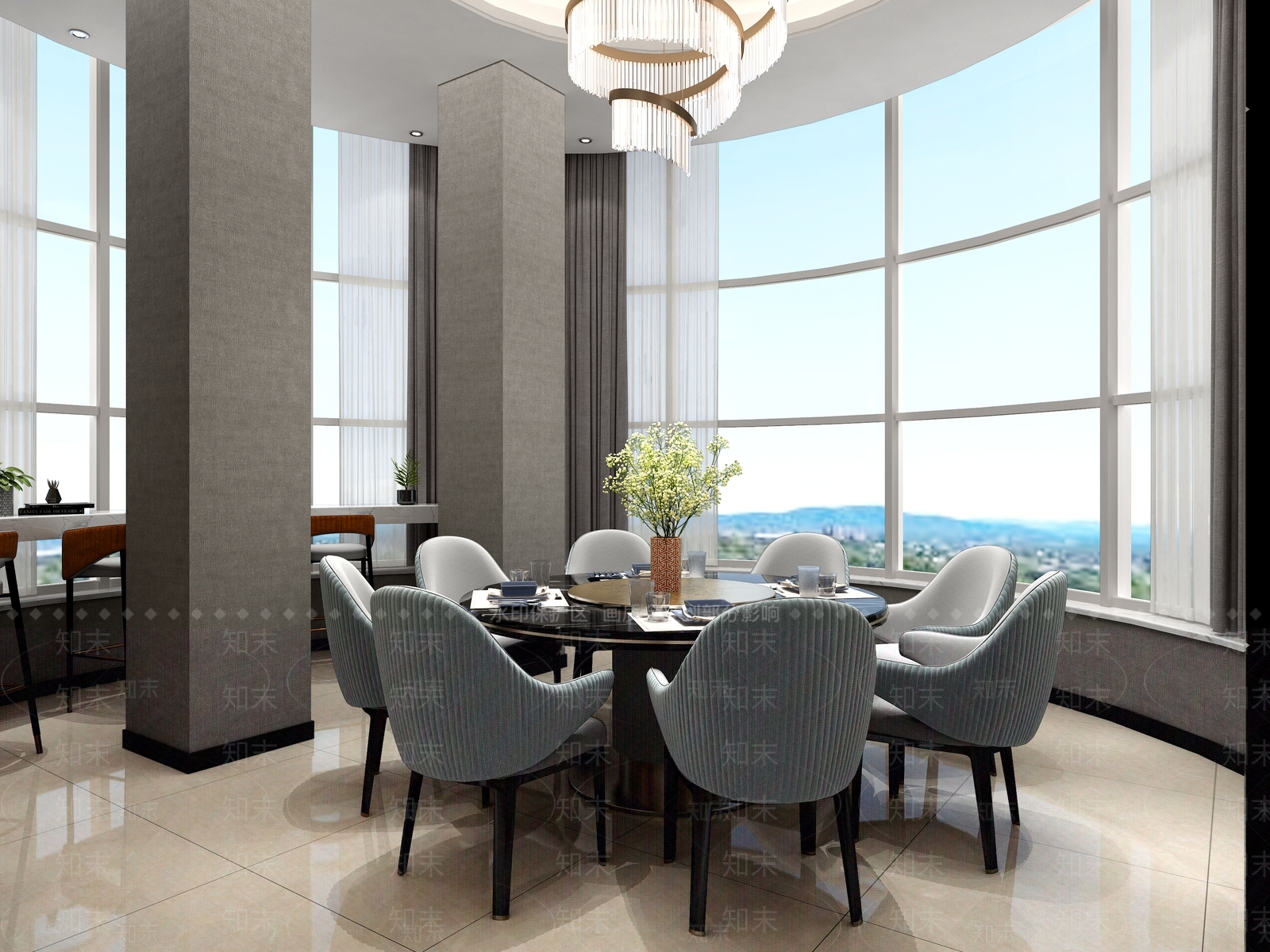 现代职工快餐厅3D模型下载【ID:1103683100】