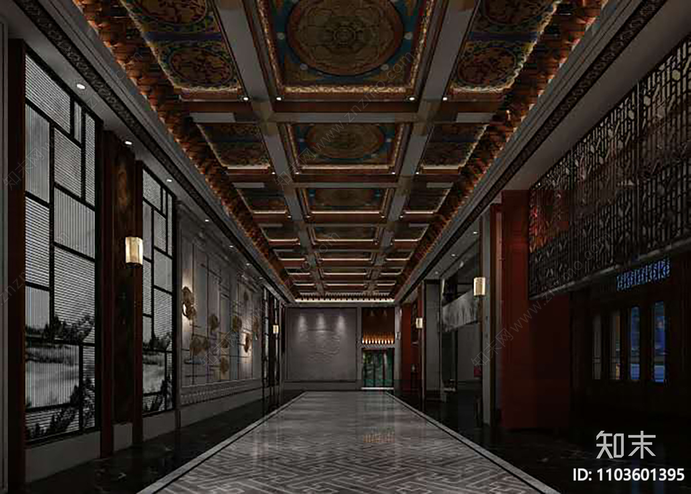 新中式会所CADcad施工图下载【ID:1103601395】