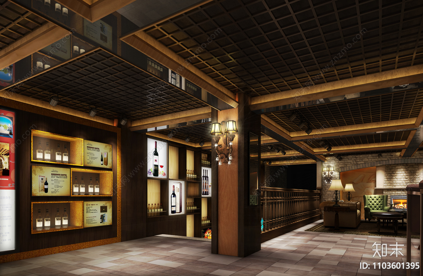 新中式会所CADcad施工图下载【ID:1103601395】
