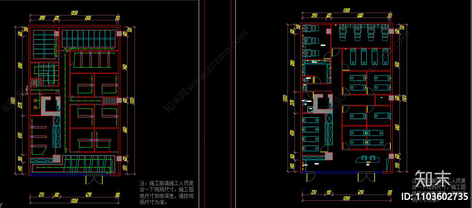 按摩院CADcad施工图下载【ID:1103602735】