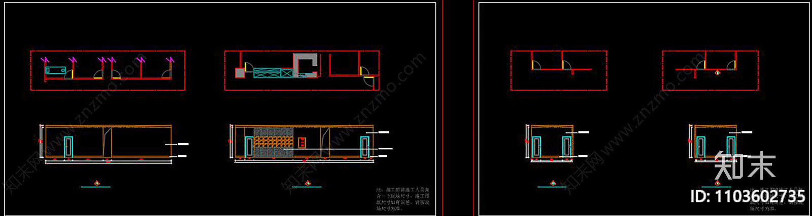 按摩院CADcad施工图下载【ID:1103602735】