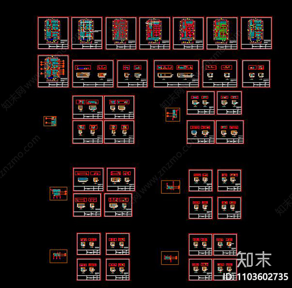 按摩院CADcad施工图下载【ID:1103602735】