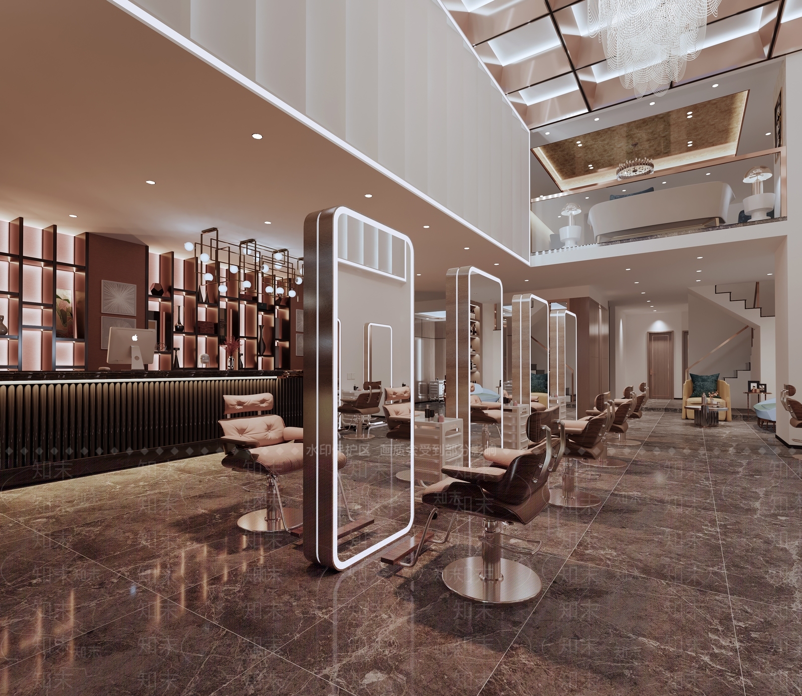现代美发店3D模型下载【ID:1103608327】