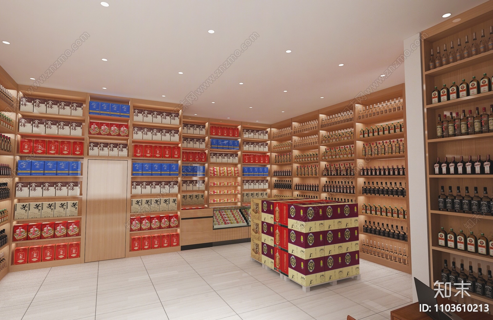 现代酒专卖店3D模型下载【ID:1103610213】