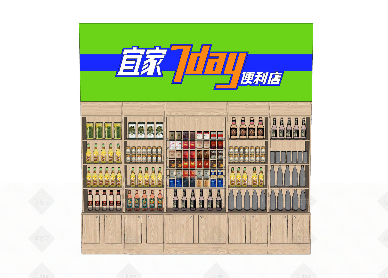 现代货架SU模型下载【ID:1103611908】