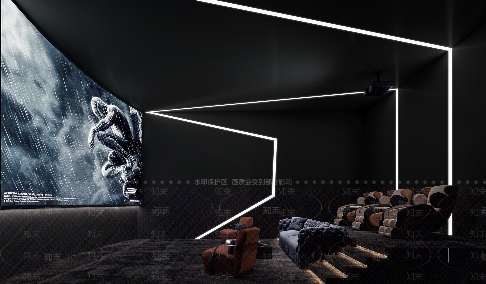 现代家居影音室3D模型下载【ID:1103615364】