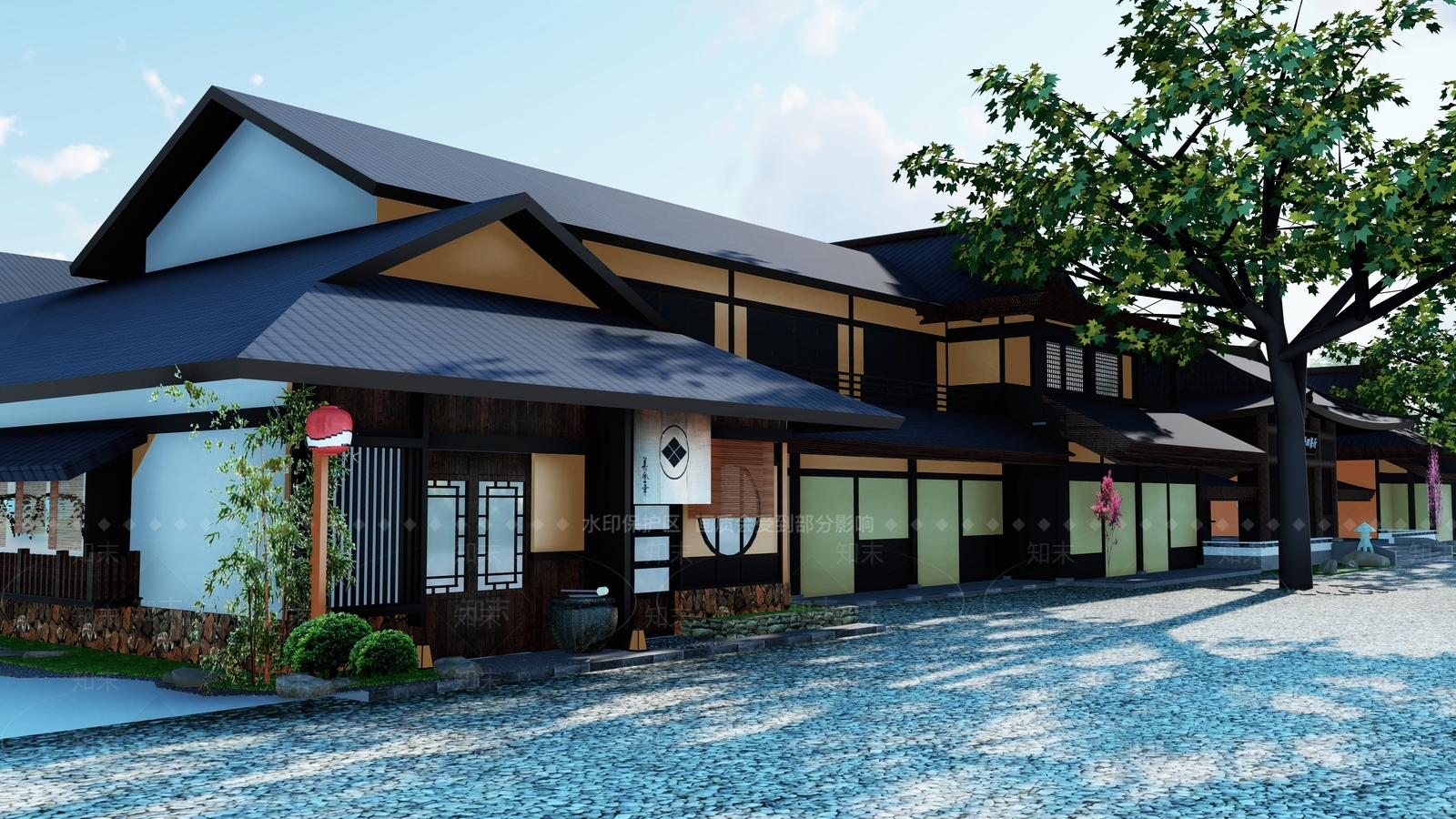 日式商业街SU模型下载【ID:1103616426】
