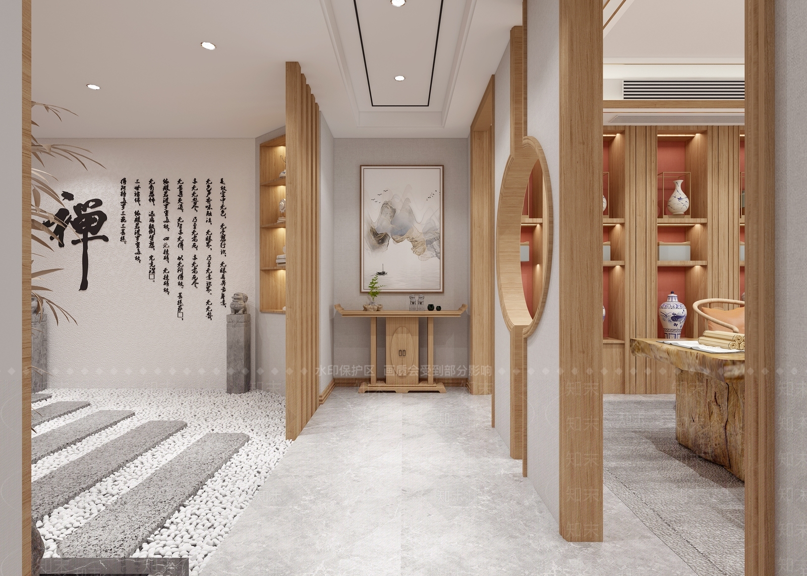 新中式茶室3D模型下载【ID:1103620613】