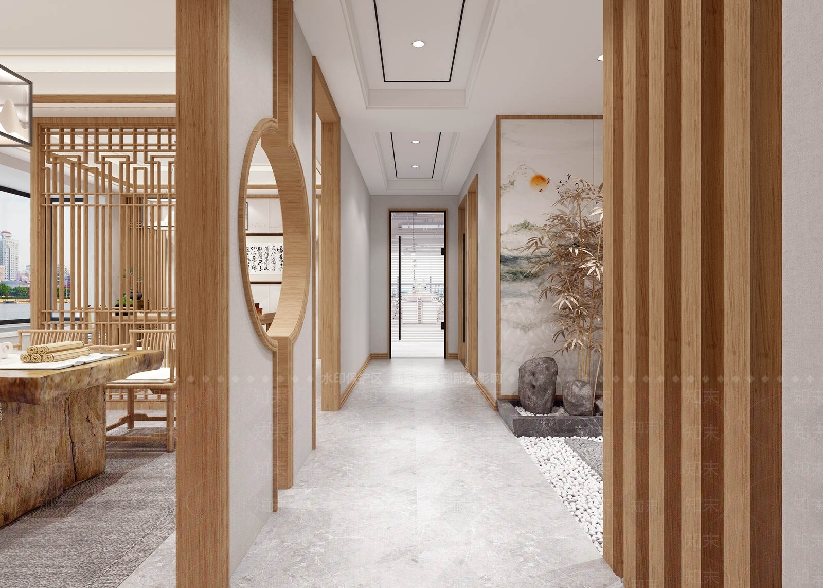 新中式茶室3D模型下载【ID:1103620613】