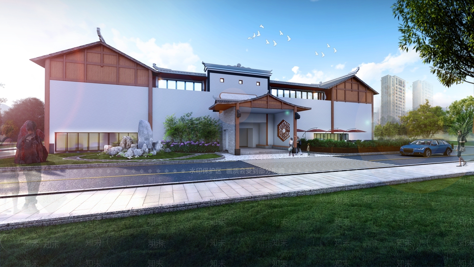 中式古建筑SU模型下载【ID:1114808703】
