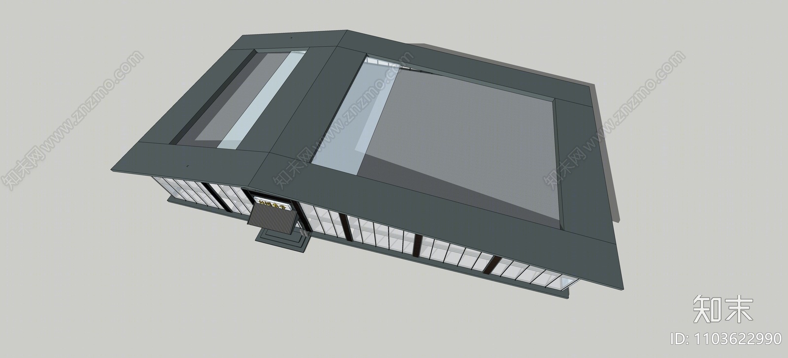 现代餐饮建筑SU模型下载【ID:1103622990】