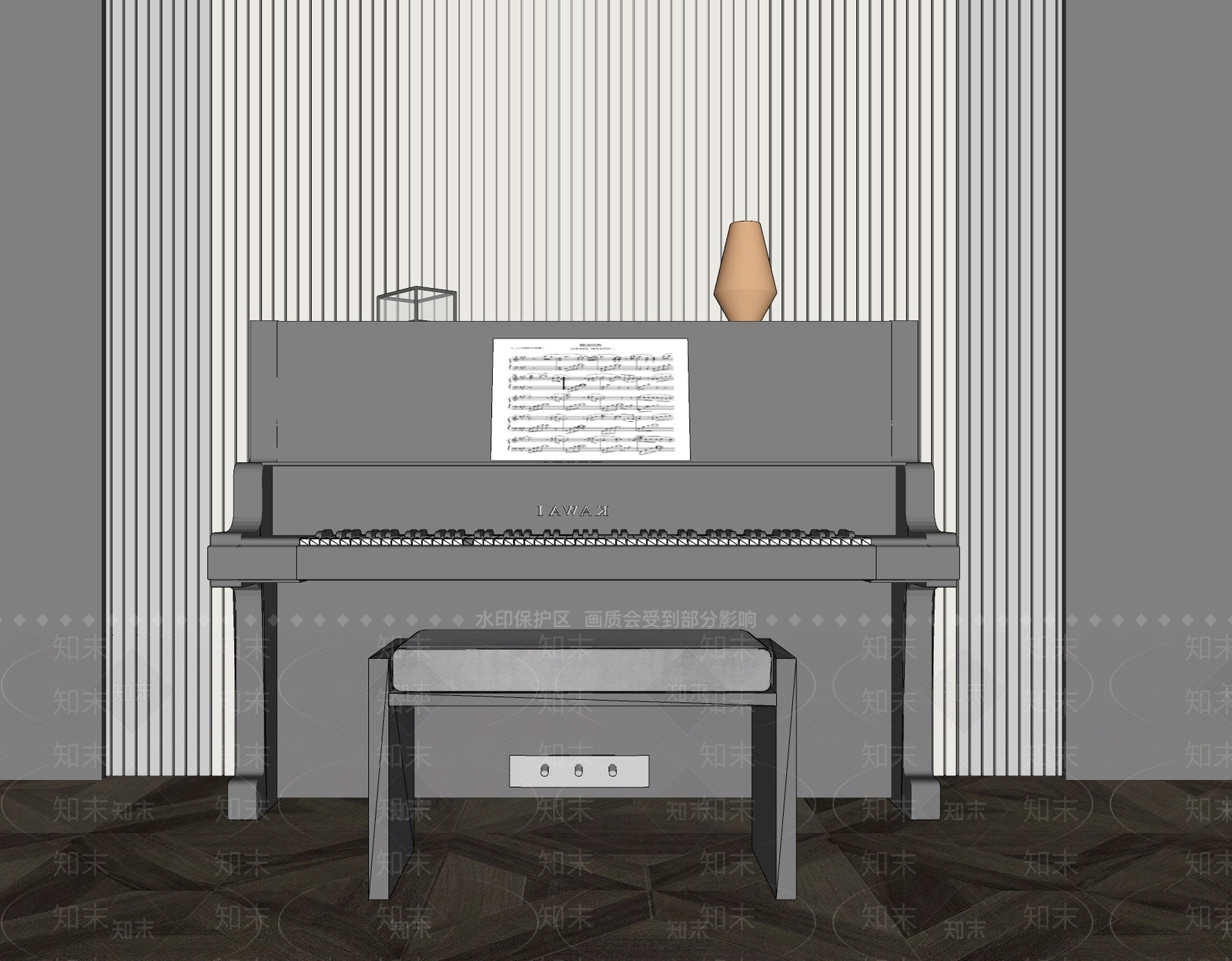 现代乐器SU模型下载【ID:1103631807】