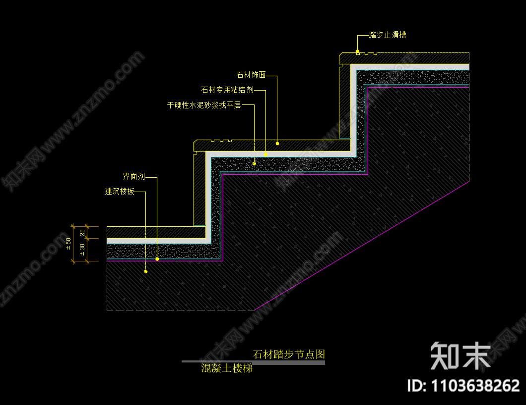 石材踏步节点图施工图下载【ID:1103638262】