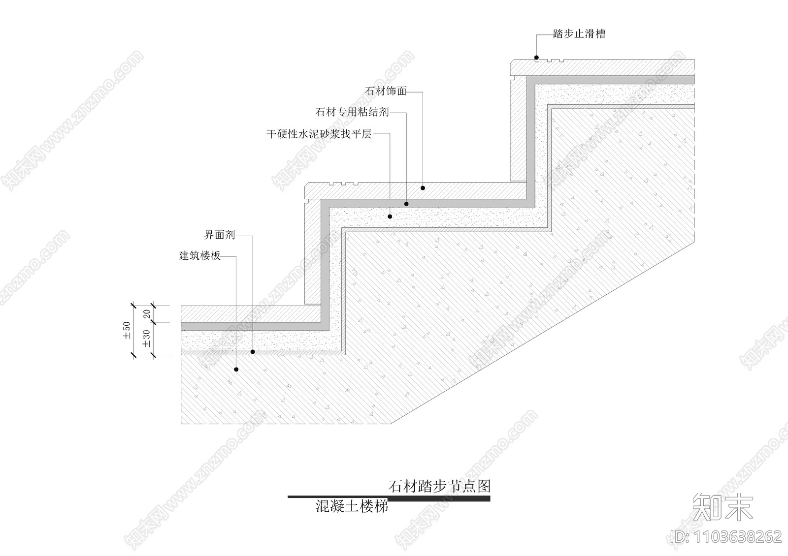 石材踏步节点图施工图下载【ID:1103638262】