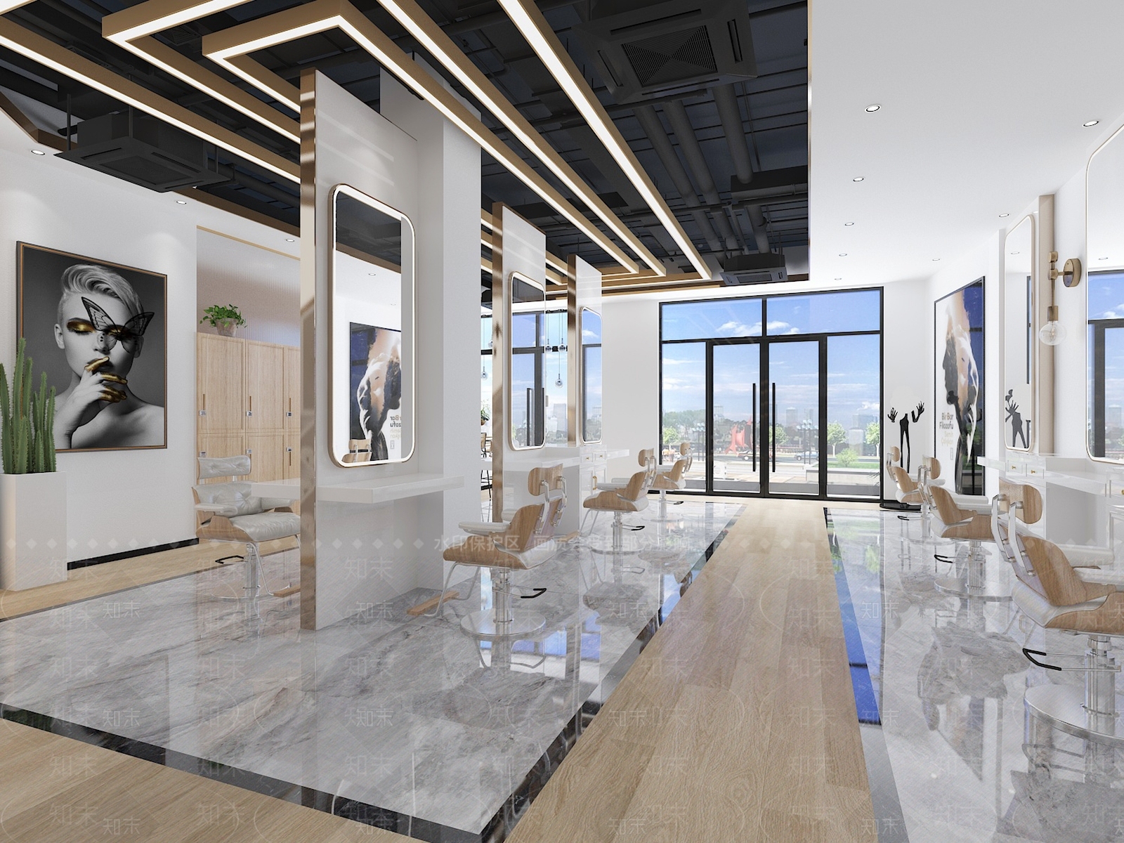现代美发店3D模型下载【ID:1103703233】