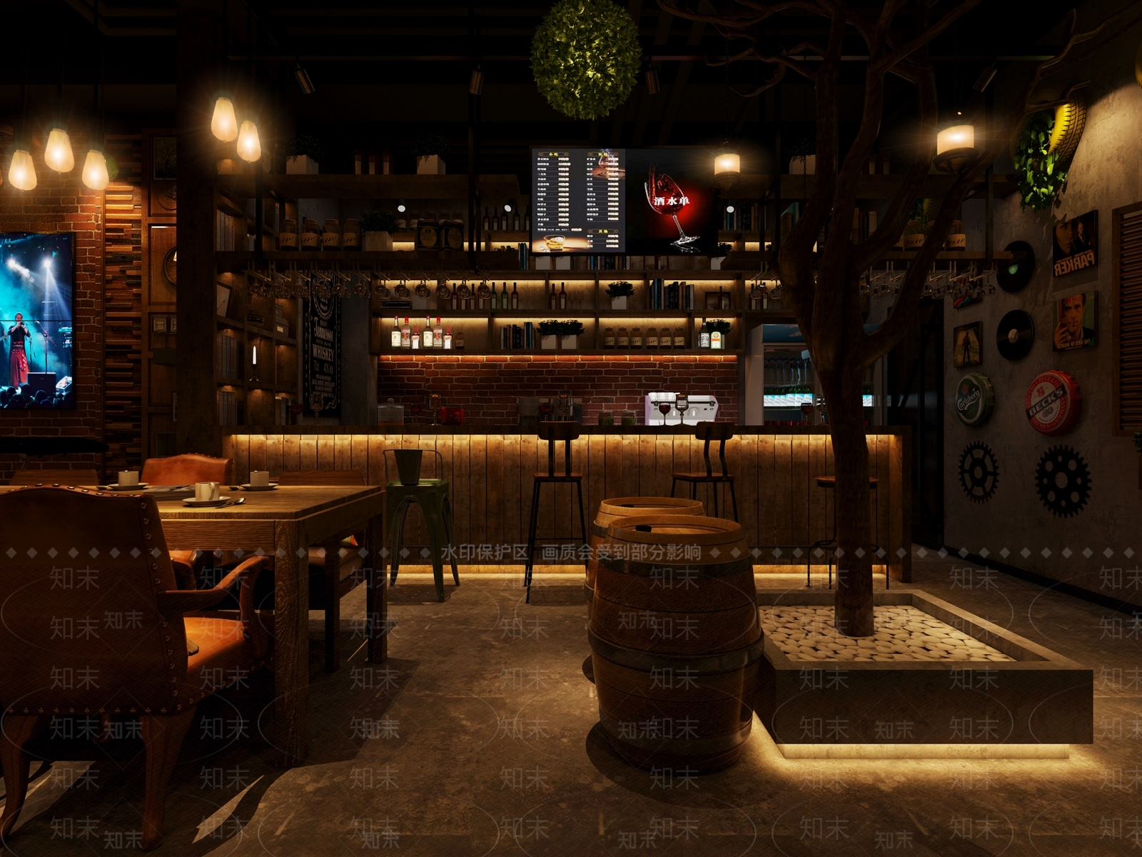 工业风酒吧3D模型下载【ID:1103660761】