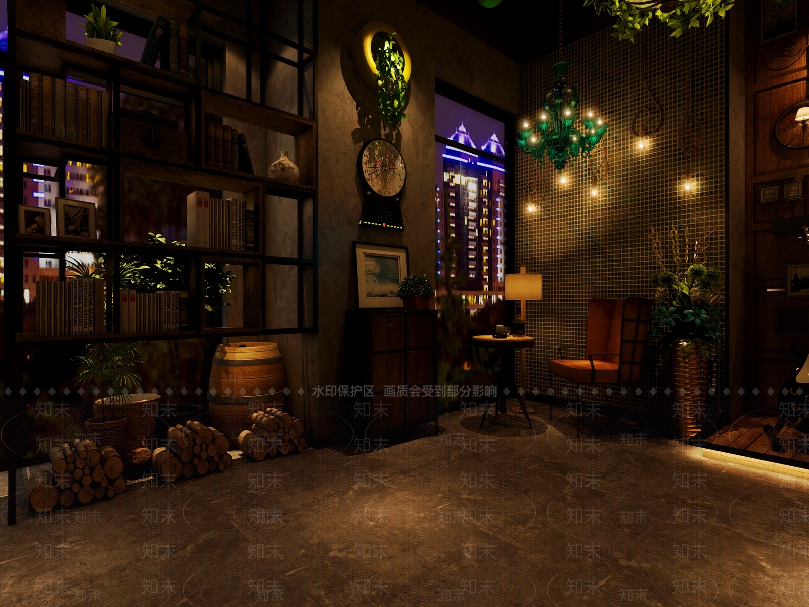 工业风酒吧3D模型下载【ID:1103660761】