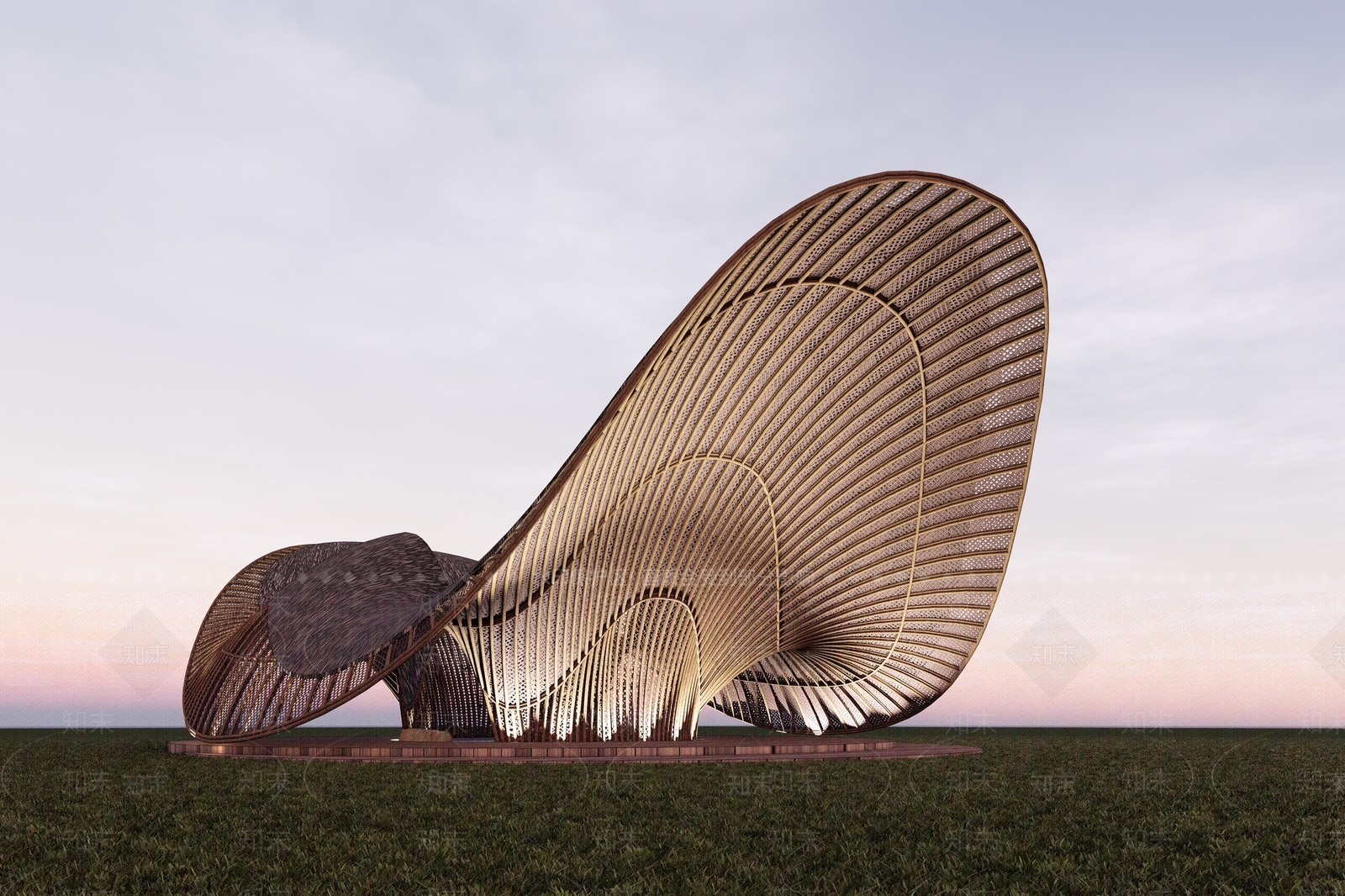 中式竹子景观亭SU模型下载【ID:1103668264】