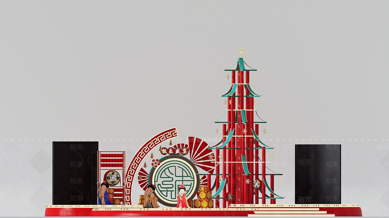 新中式美陈3D模型下载【ID:1103679311】
