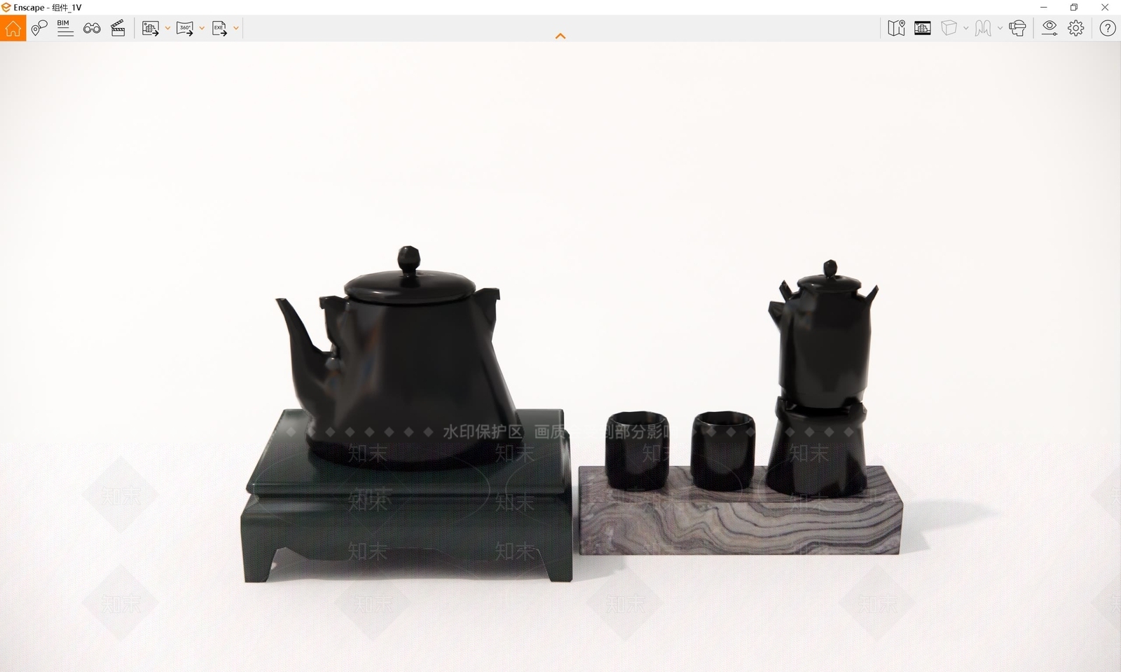新中式茶具SU模型下载【ID:1103690290】