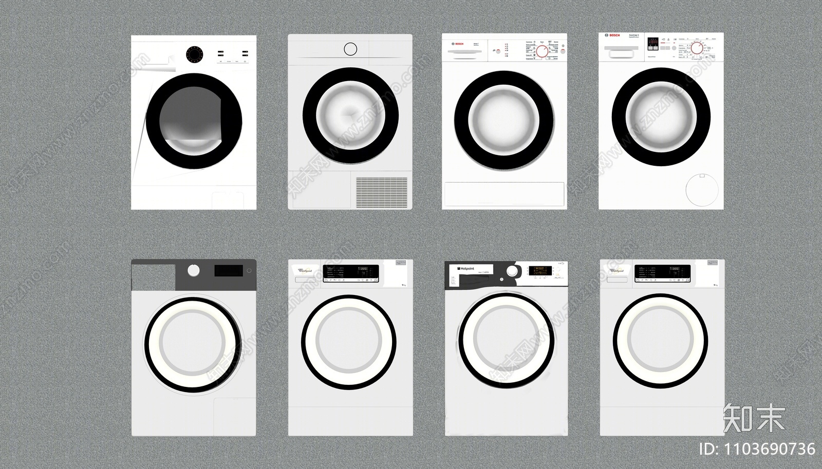 现代洗衣机SU模型下载【ID:1103690736】