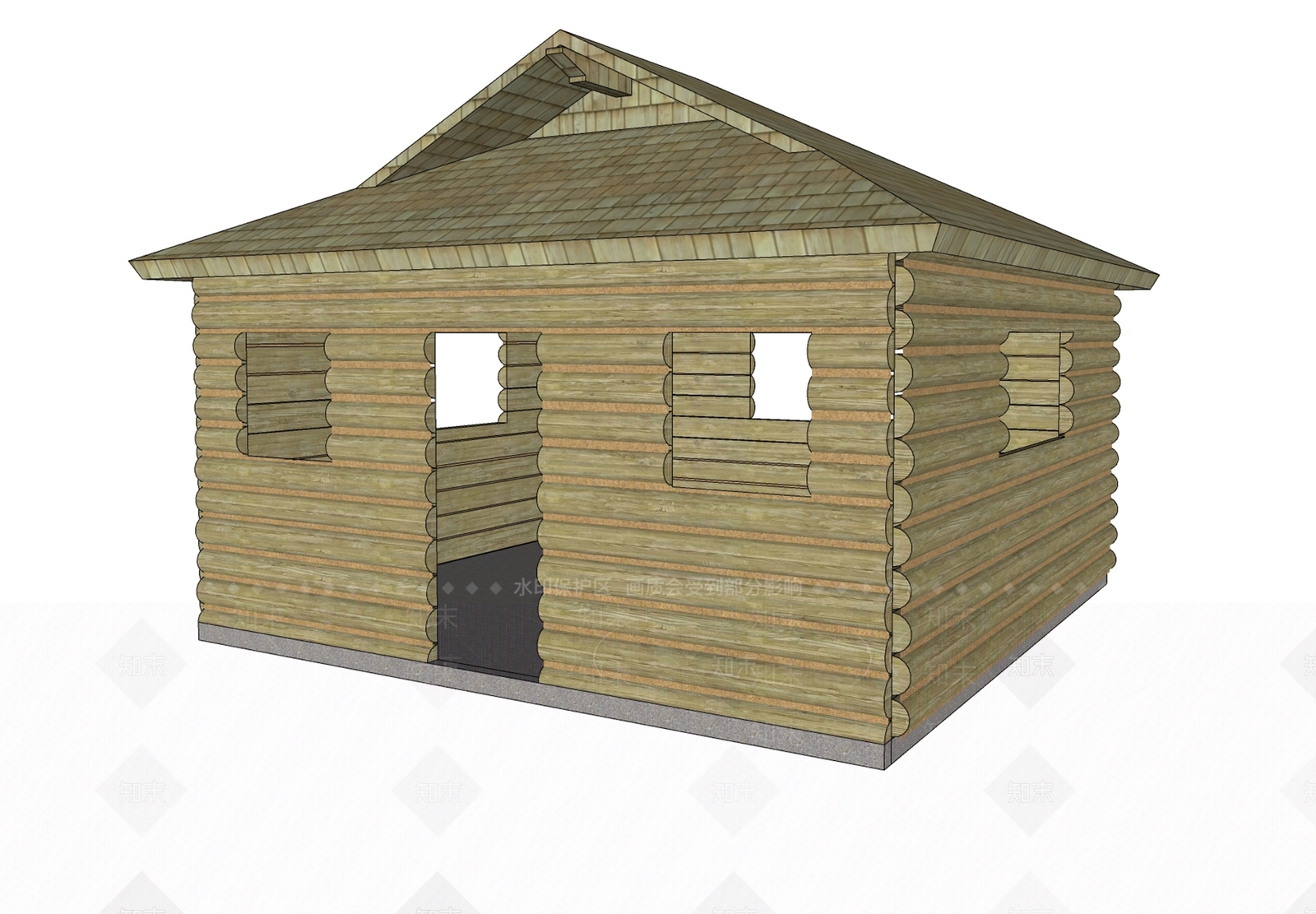 现代木屋SU模型下载【ID:1103697119】