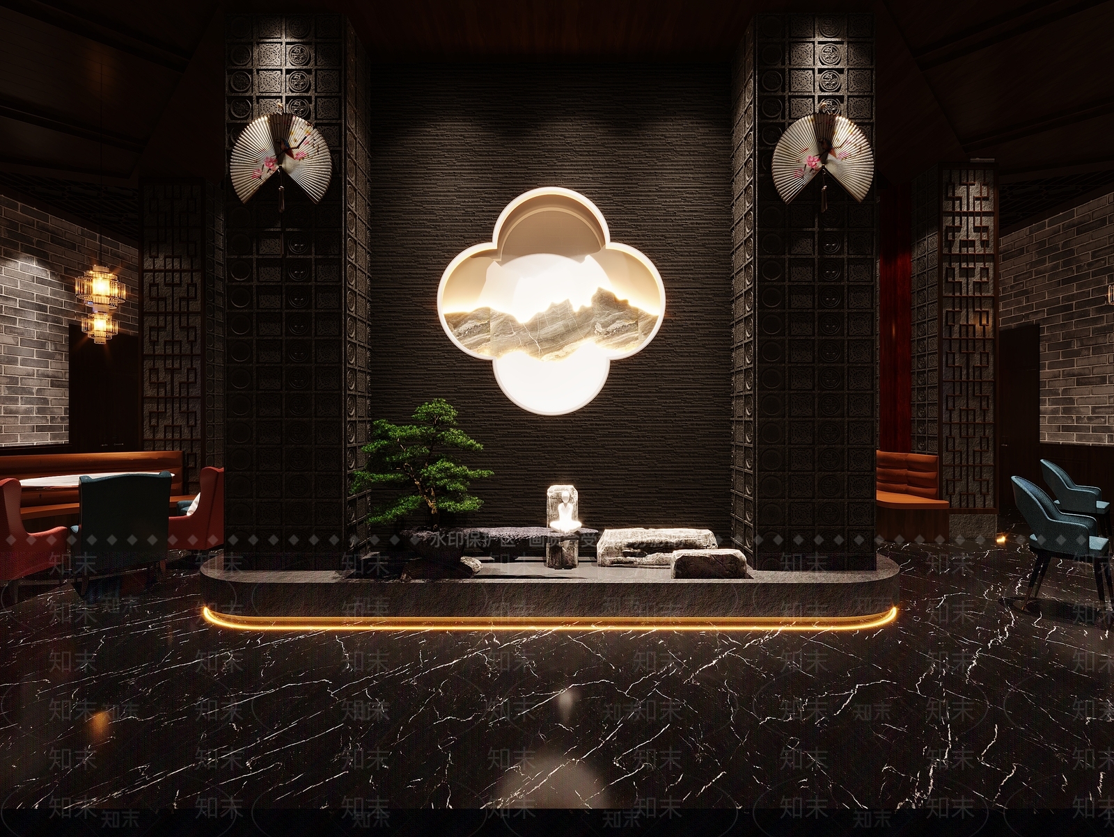 新中式酒吧3D模型下载【ID:1103706267】