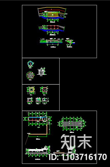 美化乡镇亭子观景平台小品cad施工图下载【ID:1103716170】