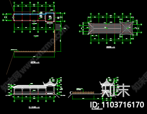 美化乡镇亭子观景平台小品cad施工图下载【ID:1103716170】