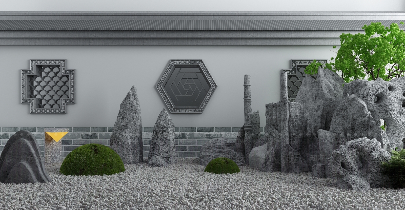 新中式假山3D模型下载【ID:1103718384】