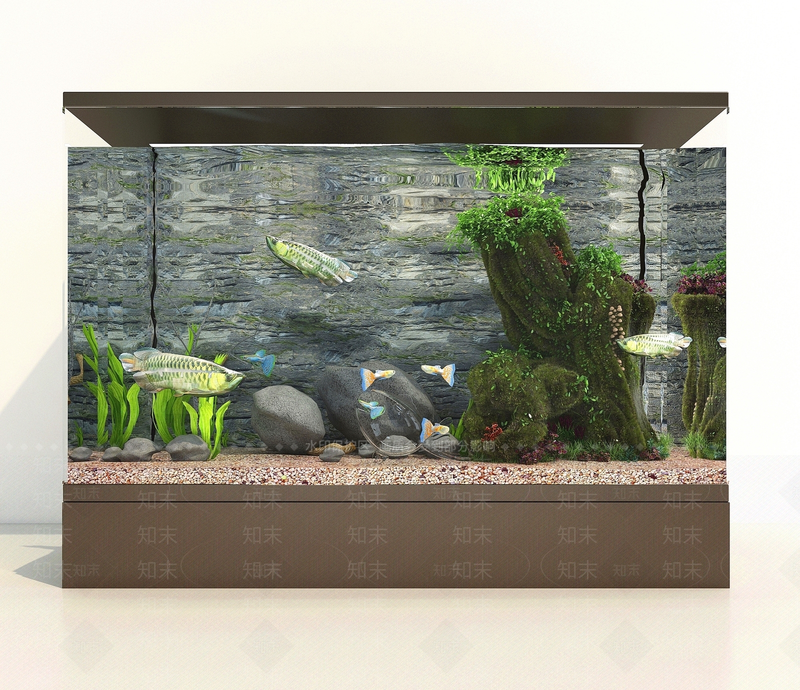 现代鱼缸水族3D模型下载【ID:1103743219】