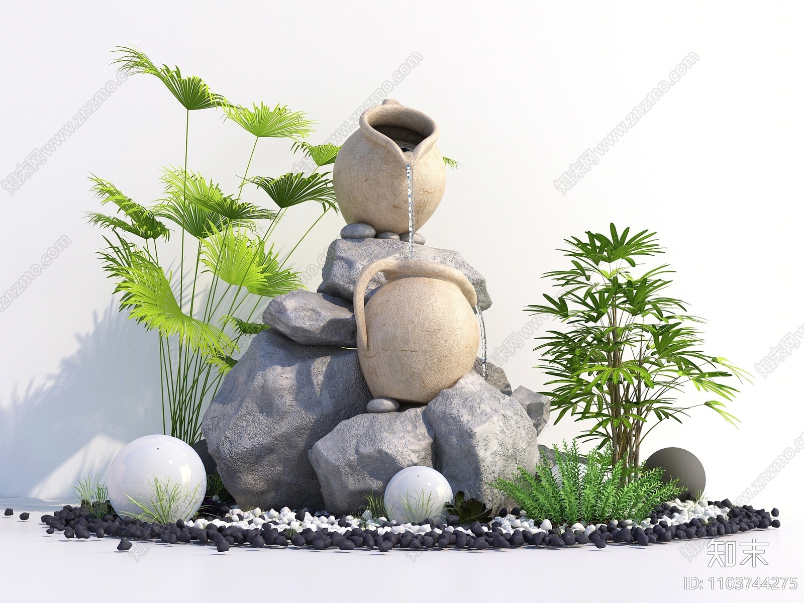 现代假山水景3D模型下载【ID:1103744275】