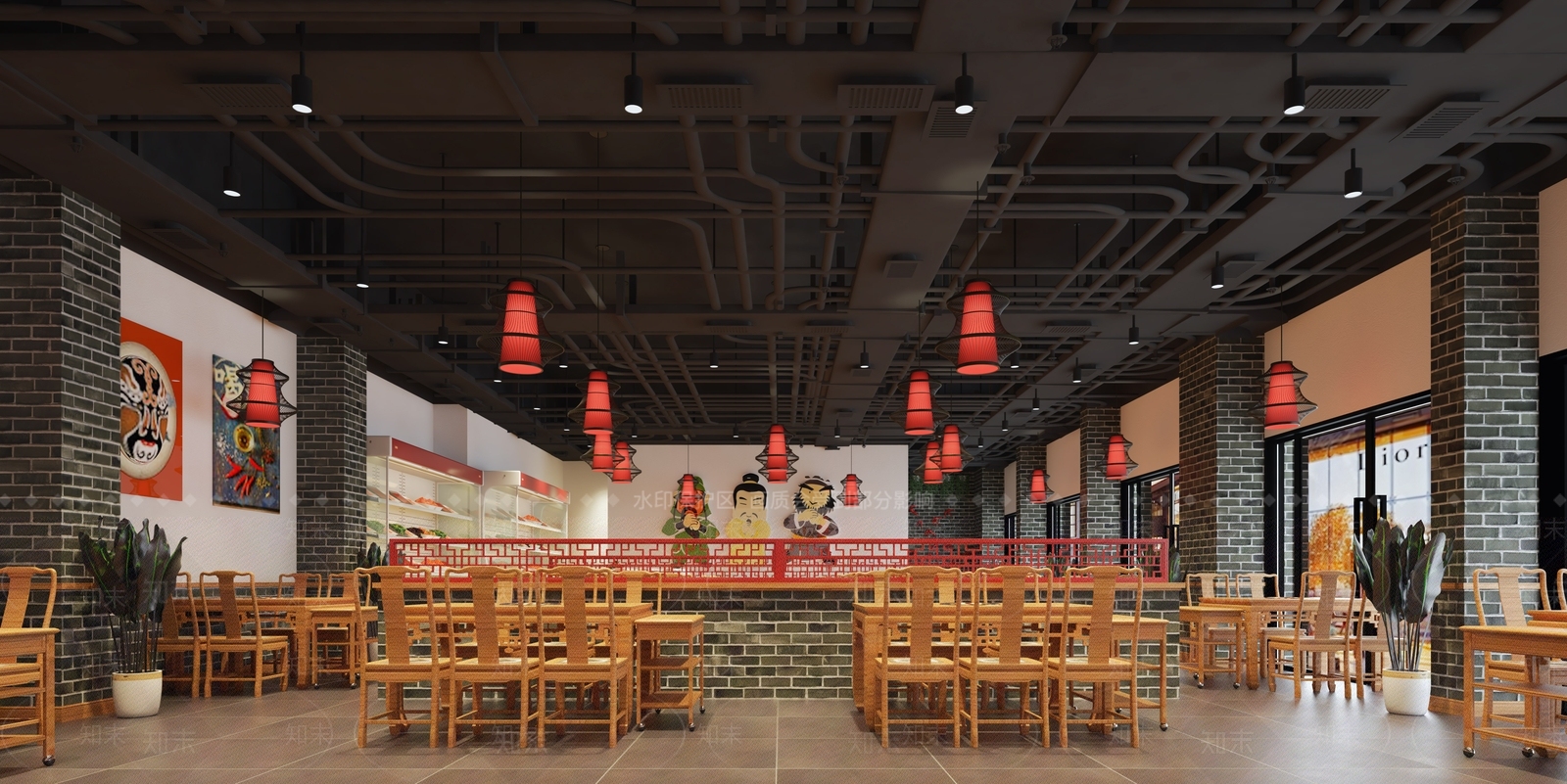 中式火锅店3D模型下载【ID:1103905827】