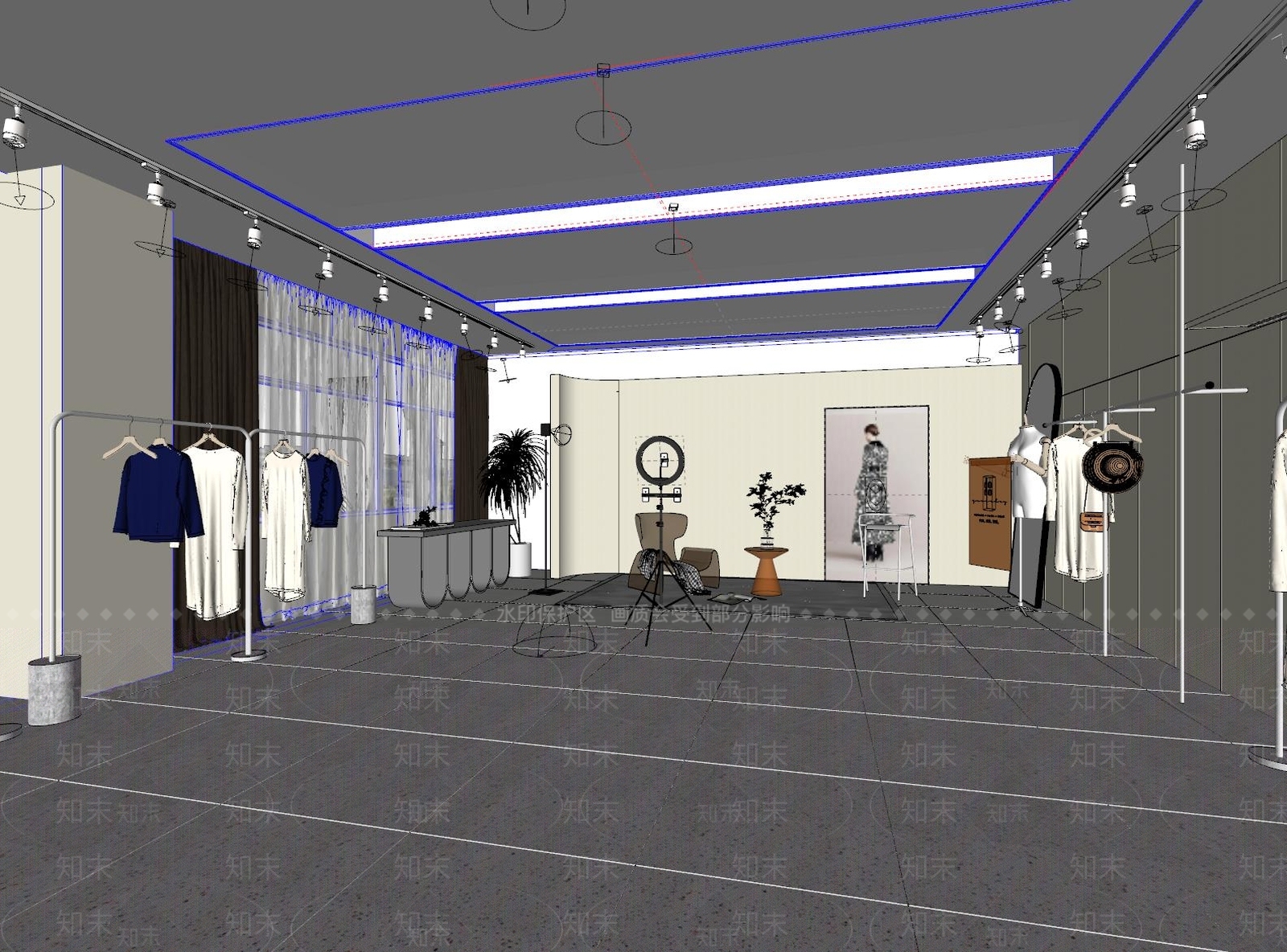 现代婚纱摄影店SU模型下载【ID:1103752773】