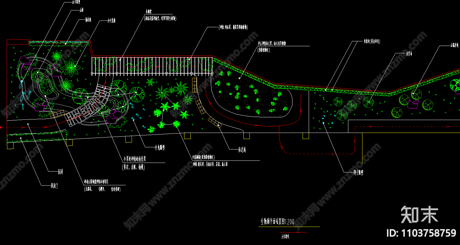 现代简约公园cad平面图施工图下载【ID:1103758759】