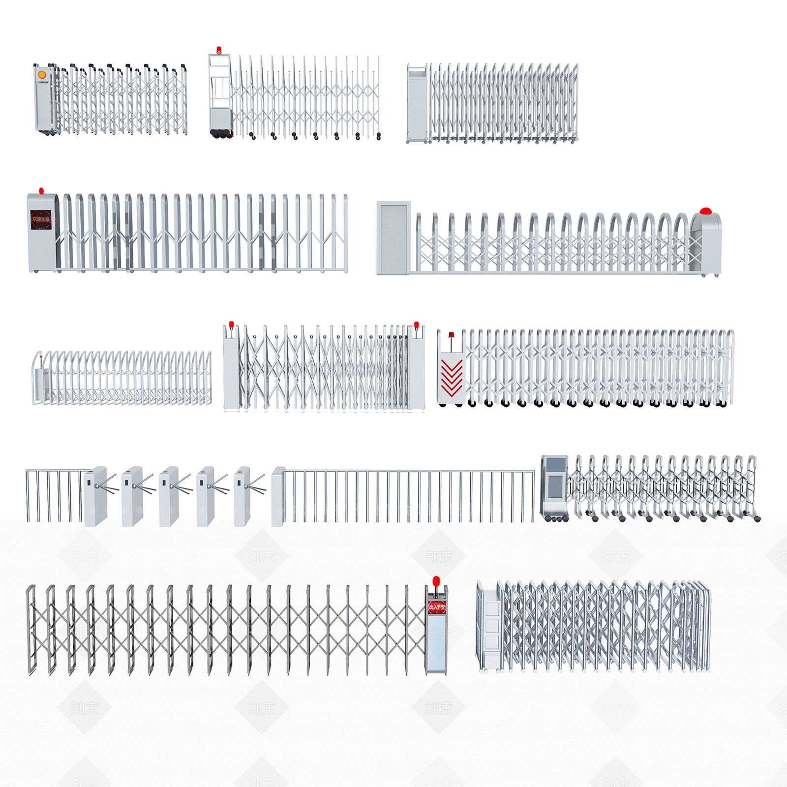 现代电动伸缩门3D模型下载【ID:1103767726】