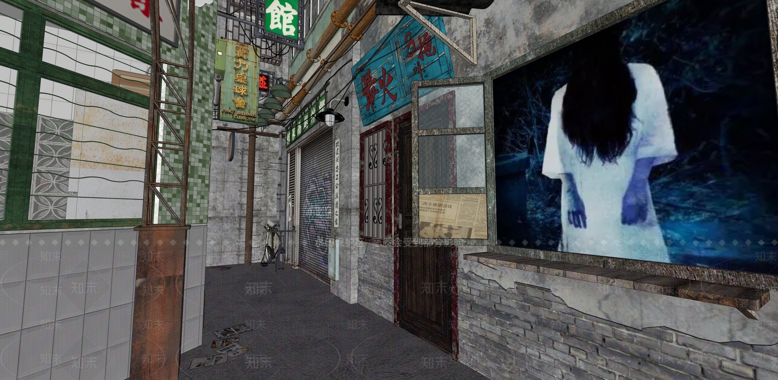 工业主题娱乐室SU模型下载【ID:1103775374】