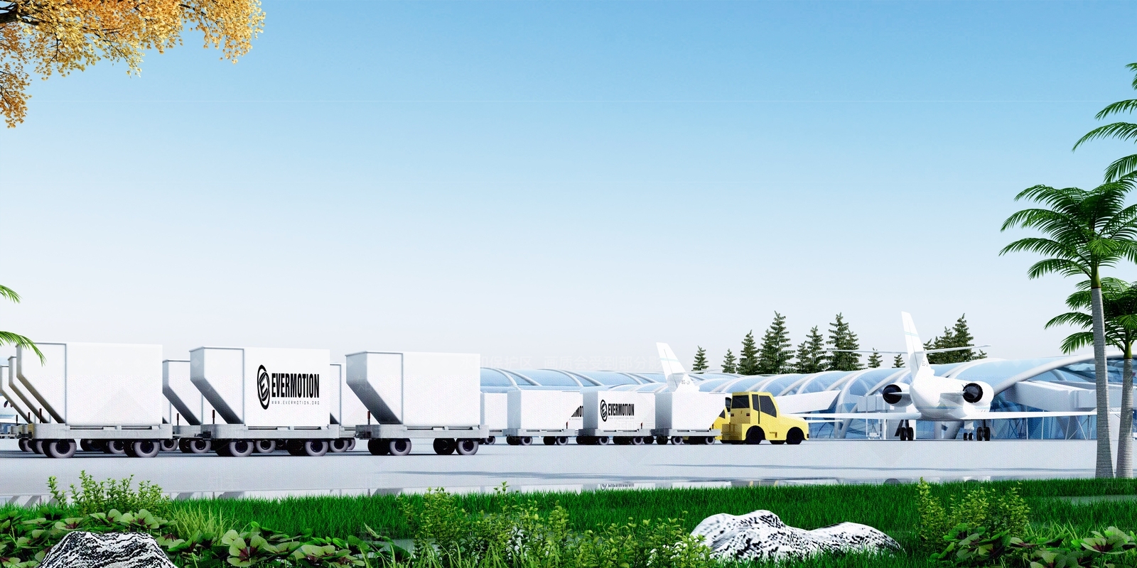 现代飞机场3D模型下载【ID:1103777049】