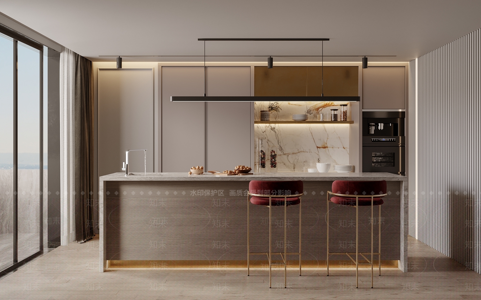 现代家居吧台3D模型下载【ID:1103779753】