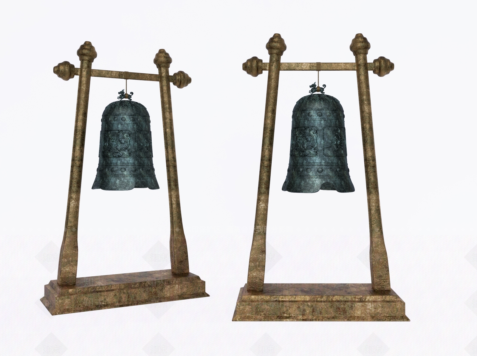 中式青铜编钟SU模型下载【ID:1103781420】