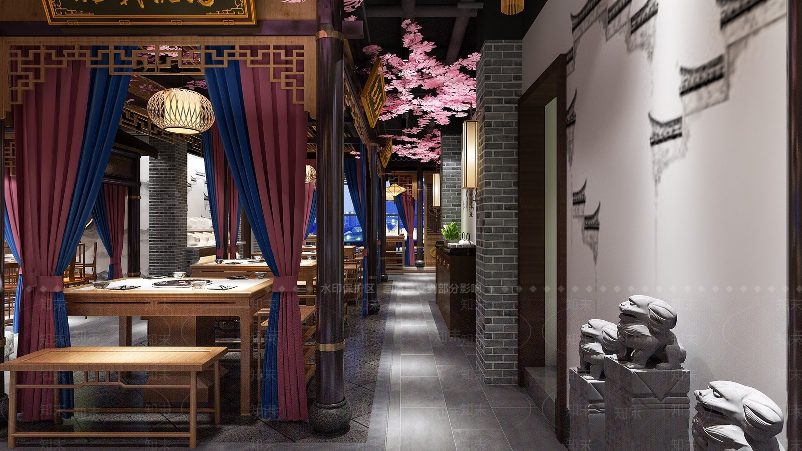 中式火锅店3D模型下载【ID:1104054681】