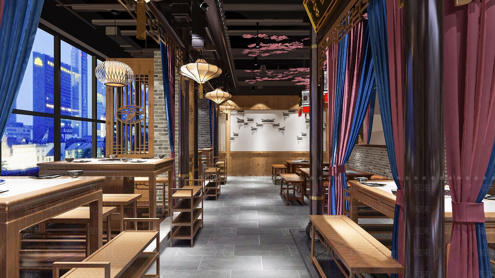 中式火锅店3D模型下载【ID:1104054681】