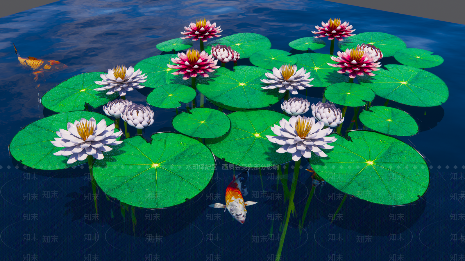 现代荷花SU模型下载【ID:1103908966】