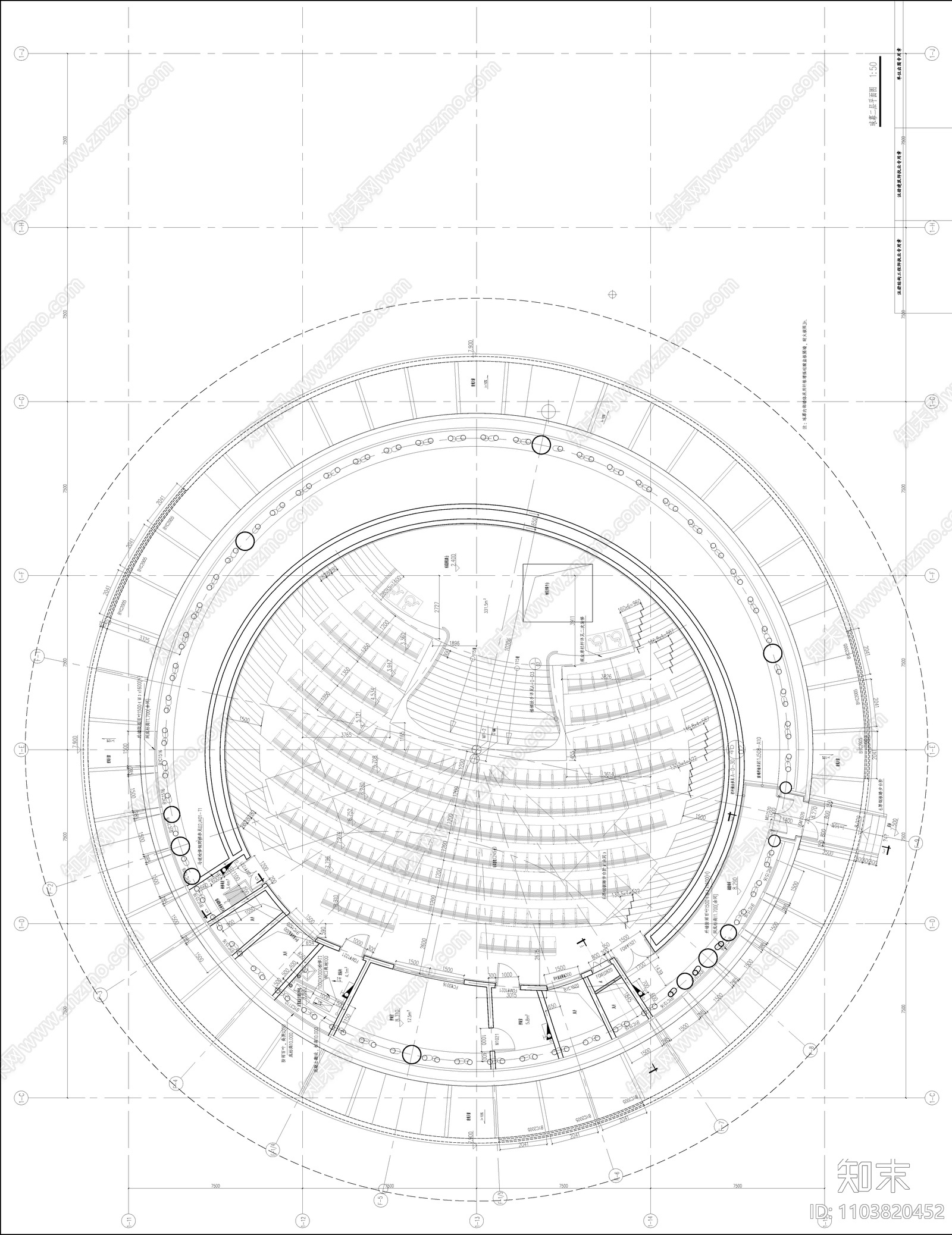 现代简约亚洲天文科技馆cad施工图下载【ID:1103820452】