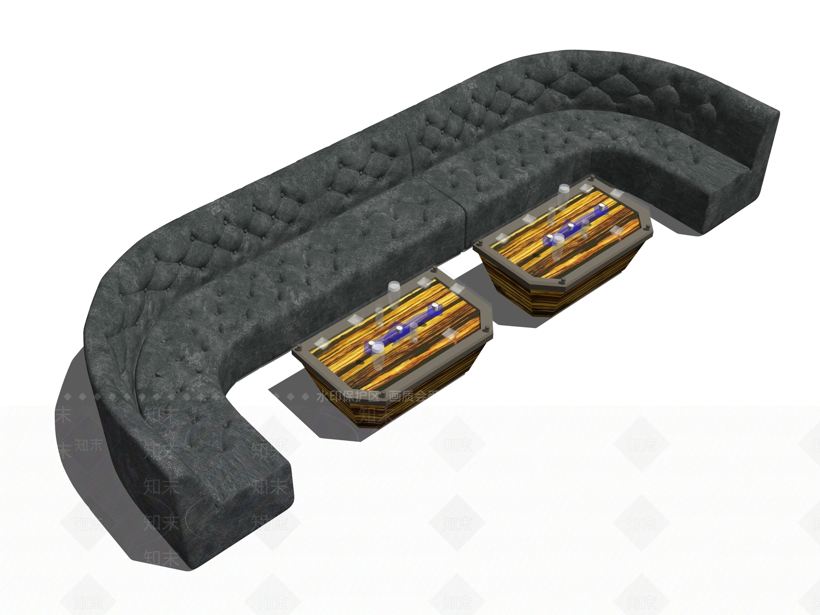 现代KTV卡座沙发SU模型下载【ID:1103821243】